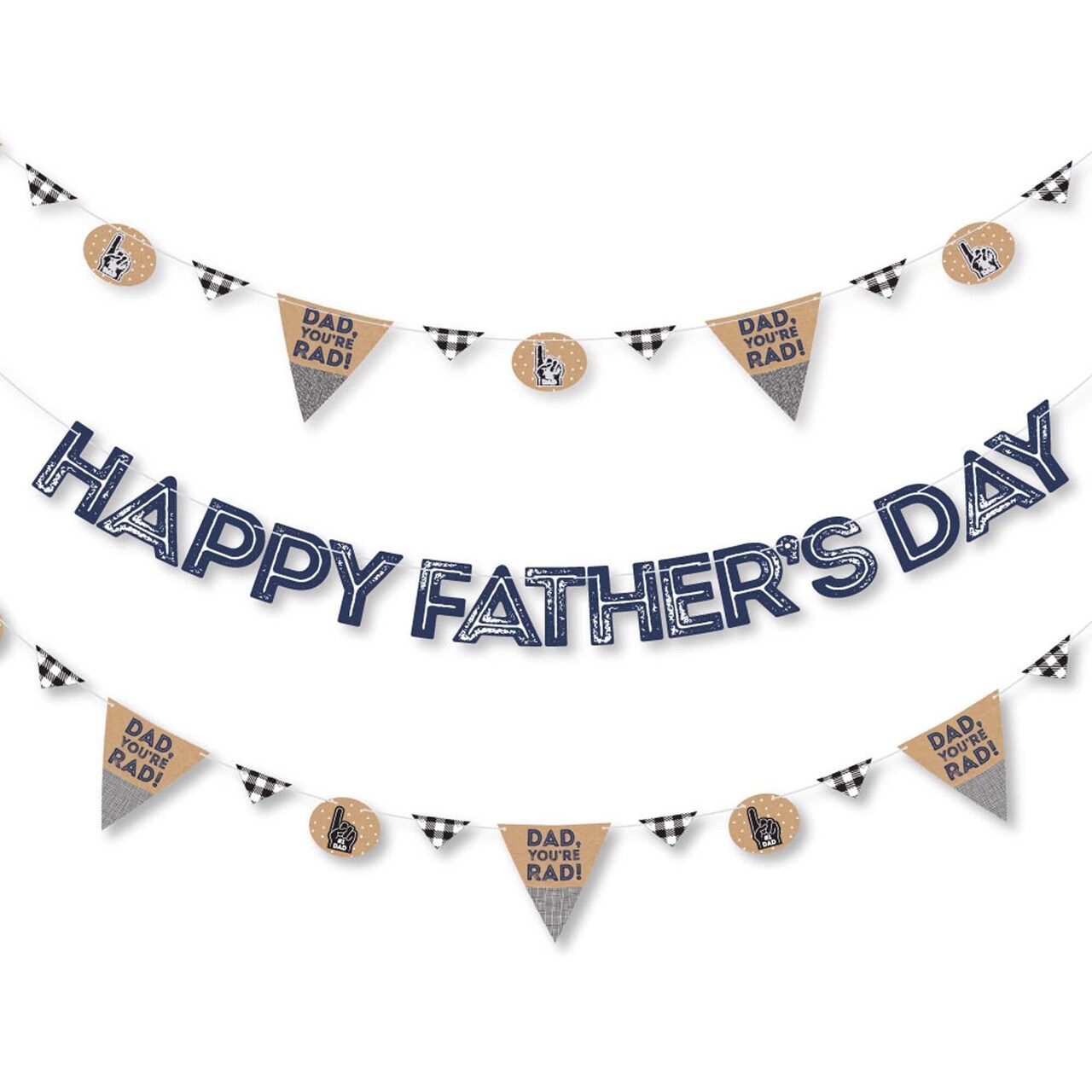 Big Dot of Happiness My Dad is Rad - Father's Day Letter Banner Decoration - 36 Banner Cutouts and Happy Father's Day Banner Letters